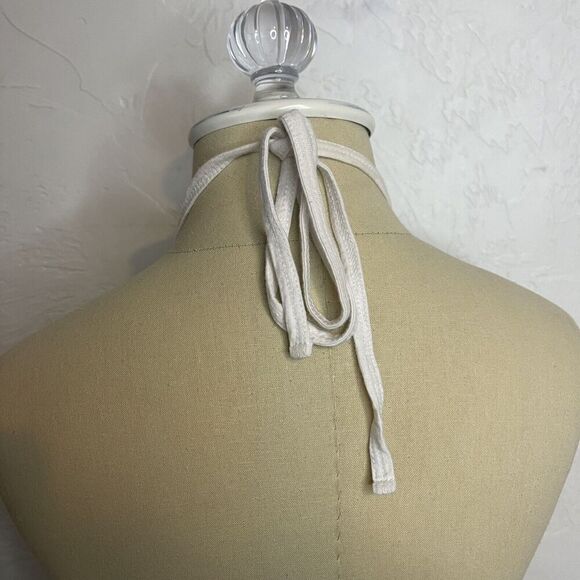 Element Y2K Halter Top Whit Lace Trim Floral Bird Size Medium - Picture 6 of 10